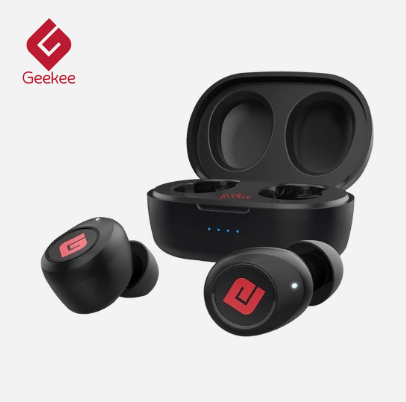 Geekee True Wireless Earbuds Bluetooth 5.0 Headphones, in-Ear Deep Bass Bluetooth Earbuds IPX7 Waterproof Clear Call Headset USB-C Charging Case 40H Playtime Touch Control Sports Office Earphones