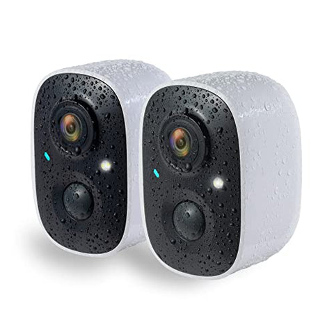 Security Camera Wireless Outdoor, Outdoor Camera Wireless 2-Way Talk Battery Powered Wi-Fi Cameras for Outside and Indoor 1080P Night Vision AI Motion Detection Siren Alarm IP65 Weatherproof 2-Pack