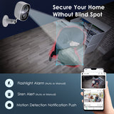 Security Camera Wireless Outdoor, Outdoor Camera Wireless 2-Way Talk Battery Powered Wi-Fi Cameras for Outside and Indoor 1080P Night Vision AI Motion Detection Siren Alarm IP65 Weatherproof 2-Pack