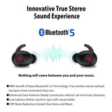Geekee True Wireless Earbuds Bluetooth 5.0 Headphones, Sports in-Ear TWS Stereo Mini Headset w/Mic Extra Bass IPX5 Sweatproof Low Latency Instant Pairing 15H Battery Charging Case Noise Cancelling Earphones
