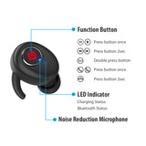 Geekee True Wireless Earbuds Bluetooth 5.0 Headphones, Sports in-Ear TWS Stereo Mini Headset w/Mic Extra Bass IPX5 Sweatproof Low Latency Instant Pairing 15H Battery Charging Case Noise Cancelling Earphones