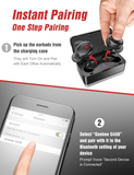 Geekee True Wireless Earbuds Bluetooth 5.0 Headphones [2020 Upgraded Version] Sports in-Ear TWS Stereo Mini Headset Deep Bass IPX5 Waterproof Low Latency Instant Pairing 15H Battery Charging Case Earphones